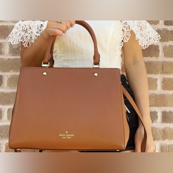 Kate Spade New York Leila Medium Triple Compartment Satchel in Gingerbread Brown - Picture 3 of 14